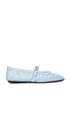 Black Suede Studio Mika Flat In Baby Blue