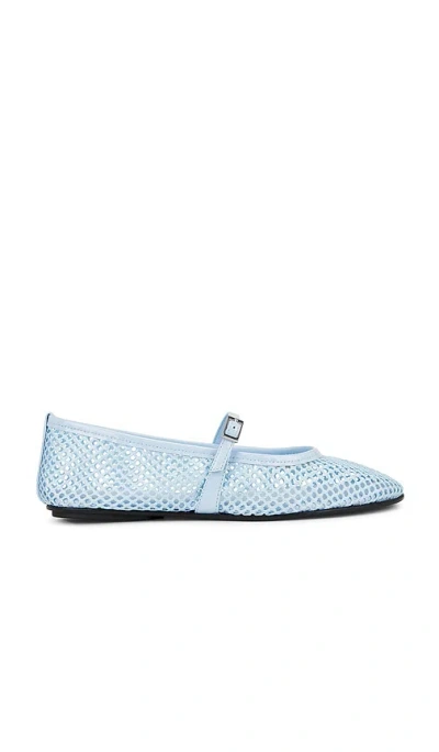 Black Suede Studio Mika Flat In Baby Blue