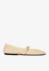 Black Suede Studio Mika Mesh Ballet Flats