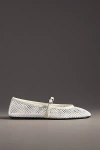 Black Suede Studio Mika Mesh Mary Jane Flats