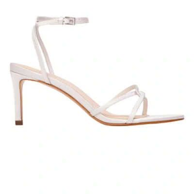 Black Suede Studio Miley 70 Satin Sandal In White