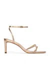 Black Suede Studio Miley Metallic Leather Sandals In Gold