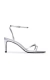 Black Suede Studio Miley Metallic Leather Sandals