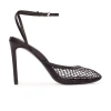 Black Suede Studio Millie100 Mesh Sandal In Black