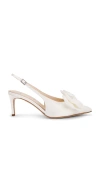 Black Suede Studio Misha 65 Slingback In White