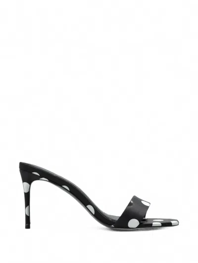 Black Suede Studio Naomi Polka-dot Satin Sandals In Animal Print