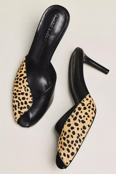 Black Suede Studio Noah Mule Heels In Black