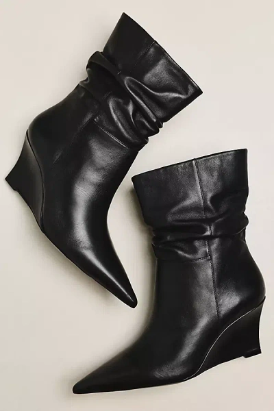 Black Suede Studio Nora 70 Mm Wedge Boots In Black