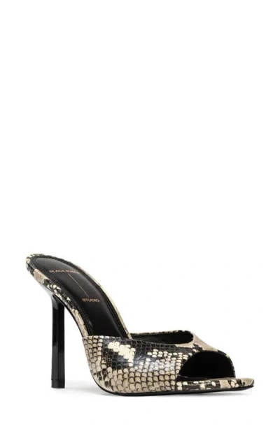 Black Suede Studio Nori 100 Sandal In Peyote Snake