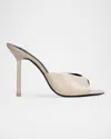 Black Suede Studio Nori Snake-embossed Stiletto Mules In Swan Nappa Leather