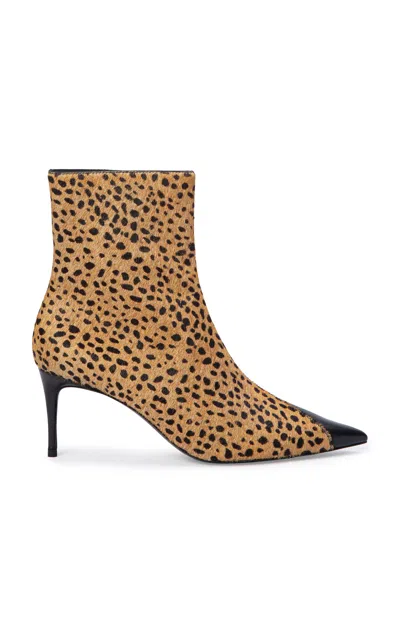 Black Suede Studio Oblika Ankle Boots In Animal