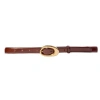 Black Suede Studio Oval Belt In Brown