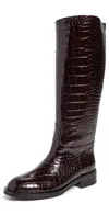 Black Suede Studio Pace Boots Brown Croco In Brown Croco