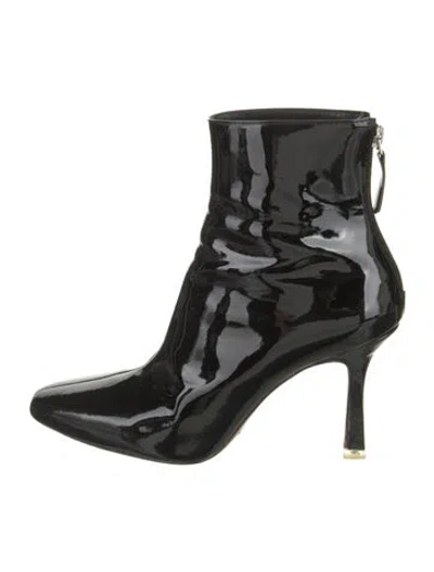 Pre-owned Black Suede Studio Patent Leather Boots In Black
