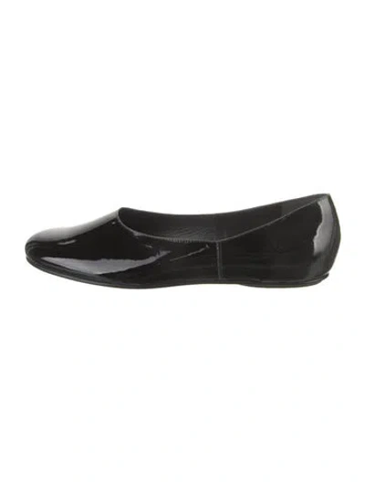 Pre-owned Black Suede Studio Patent Leather Flats In Black