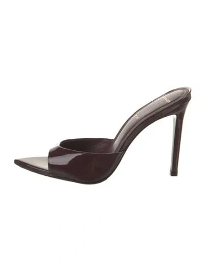 Pre-owned Black Suede Studio Patent Leather Mules In Burgundy