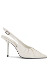Black Suede Studio Piaz Slingback Pointed Toe Pump In Coconut Patent Leather