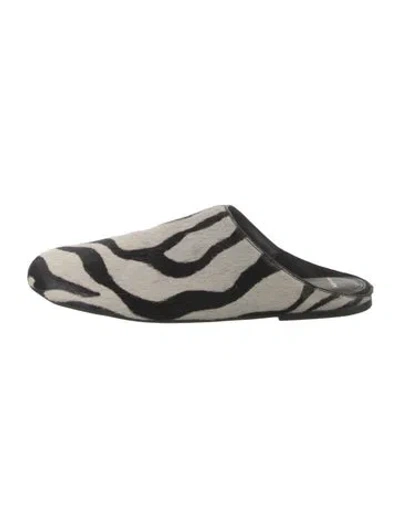 Pre-owned Black Suede Studio Ponyhair Animal Print Mules In Multicolor