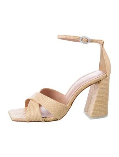 Pre-owned Black Suede Studio Raffia Sandals In Pink