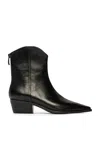 Black Suede Studio Reed Leather Ankle Boots In Blue