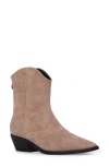 Black Suede Studio Reed Pointed Toe Western Boot In Truffle Suede