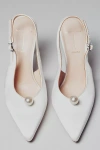 Black Suede Studio Reina Slingback Pointed Toe Pump In White