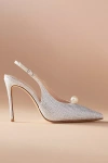 Black Suede Studio Reina Slingback Pumps In White