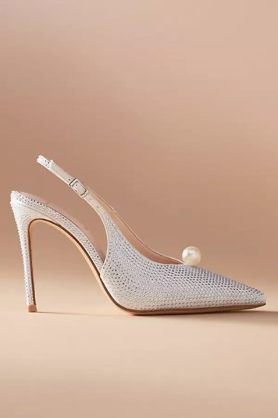 Black Suede Studio Reina Slingback Pumps In White