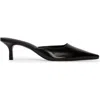 Black Suede Studio Riley 50 Leather Mule In Black