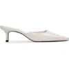 Black Suede Studio Riley 50 Leather Mule In White