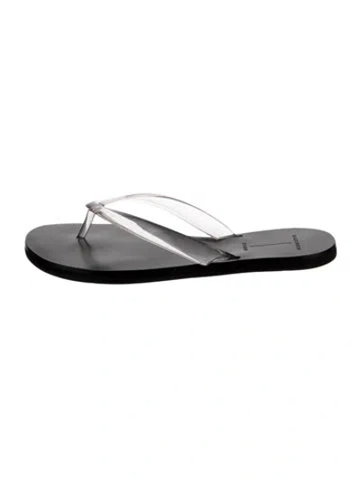 Pre-owned Black Suede Studio Rubber Flip Flops In Multi