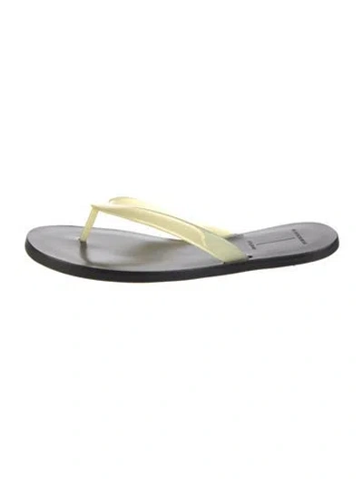 Pre-owned Black Suede Studio Rubber Flip Flops In White