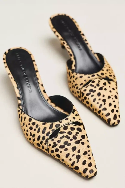 Black Suede Studio Rue 50 Kitten Heel Mules In Animal Print