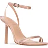 Black Suede Studio Rumi 100 Ankle Strap Sandal In Old Rose Satin