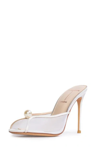 BLACK SUEDE STUDIO BLACK SUEDE STUDIO SADIE PEEP TOE SLIDE SANDAL