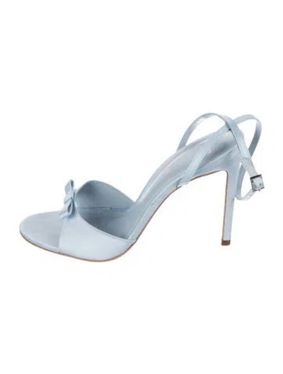 Pre-owned Black Suede Studio Satin Sandals In Blue