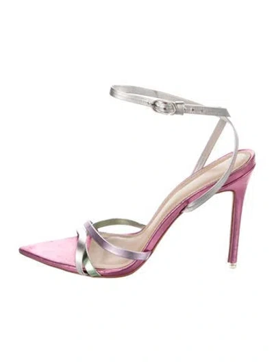 Pre-owned Black Suede Studio Satin Sandals In Multi