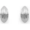Black Suede Studio Sconce Earring In Silver