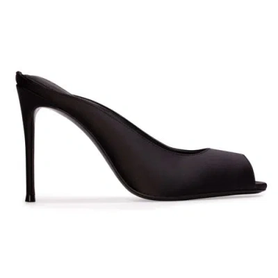 Black Suede Studio Shania 100 Satin Mule