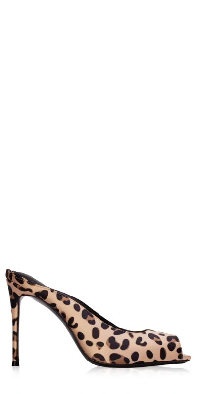 Black Suede Studio Shania 100 Satin Mule Cheetah In Multi