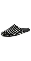 Black Suede Studio Shiloh Slide Mules Black Embellished In Black