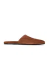 Black Suede Studio Shiloh Suede Mules In Brown