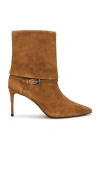 Black Suede Studio Simone 80 Boot In Blue