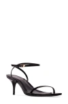 Black Suede Studio Slone Ankle Strap Sandal In Black Patent
