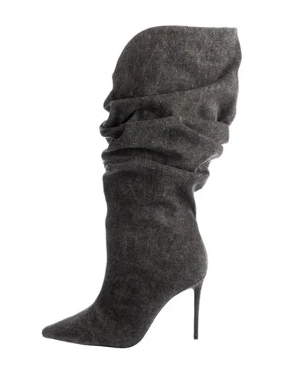Pre-owned Black Suede Studio Slouch Boots In Black