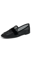 Black Suede Studio Arrow Loafer In Black Mesh
