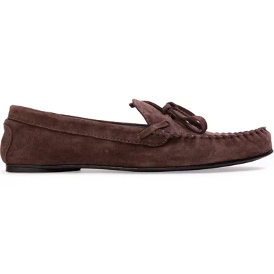 Black Suede Studio Solana Suede Loafer In Brown