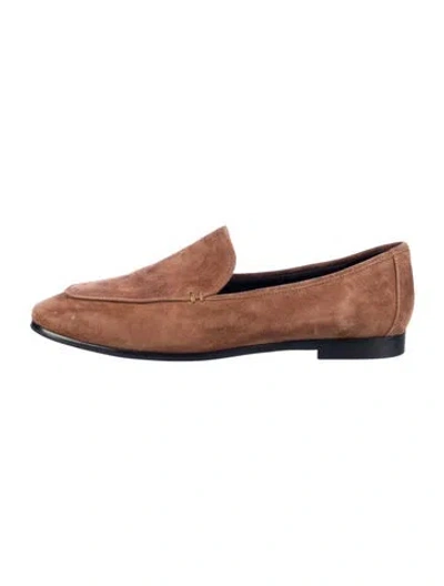 Pre-owned Black Suede Studio Suede Loafers In Brown
