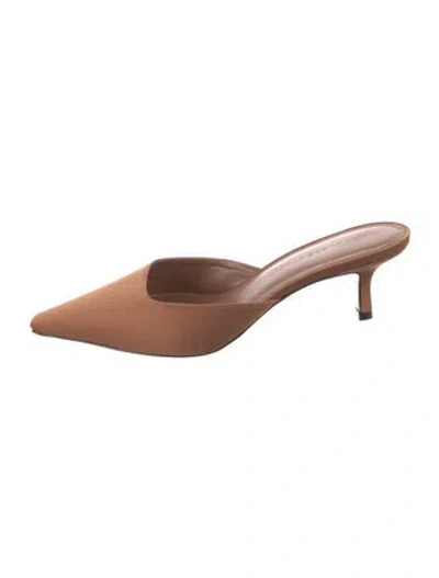 Pre-owned Black Suede Studio Suede Mules In Brown