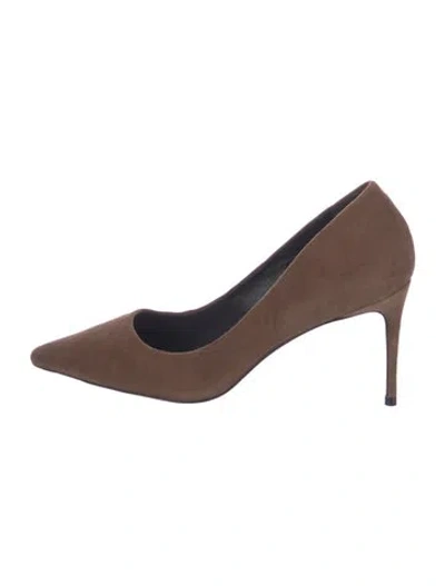 Pre-owned Black Suede Studio Suede Pumps In Brown